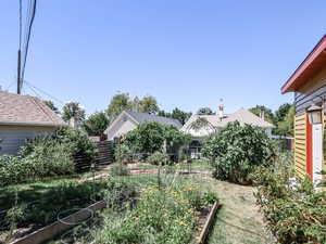 View of yard featuring a garden