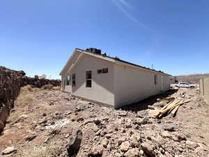 View of home's exterior with stucco siding