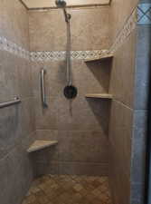 View of Master Bath's beautifully tiled shower