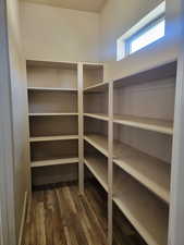 View of large walk-in pantry