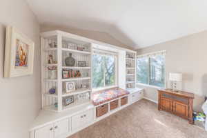 Primary bedroom beautiful built in shelves