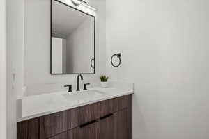Bathroom featuring vanity