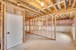 View of unfinished basement