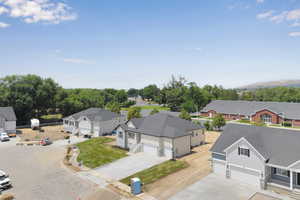 Aerial perspective of suburban area