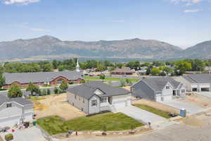 View of mountain background with nearby suburban area