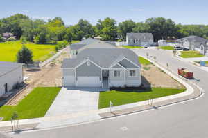 Aerial view of residential area