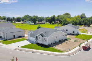 Aerial view of residential area