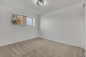 Spare room with carpet floors and baseboards