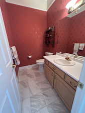 Half bathroom off of the Entry