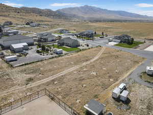 Bird's eye view of a mountain backdrop