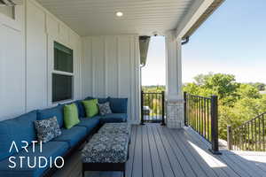 Deck with an outdoor living space