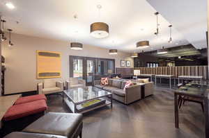 Living room featuring recessed lighting