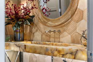 Bathroom view of a sink