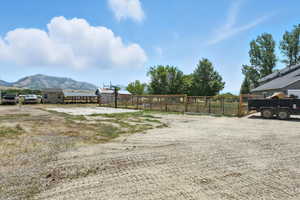 View of yard featuring a mountain view