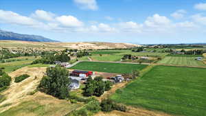 Aerial view of sparsely populated area