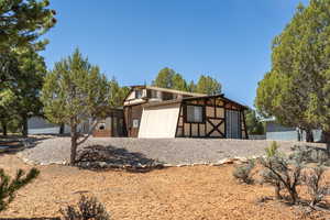 View of front facade with an outdoor structure