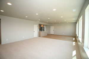 Interaction between family room and full entertaining kitchen. Separate entrance