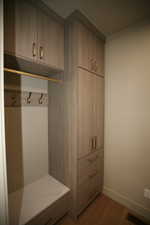 Love the storage and sitting area