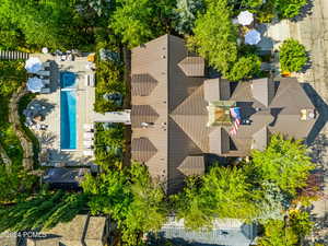 Bird's eye view of a pool