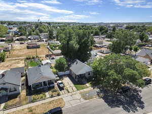 Aerial perspective of suburban area