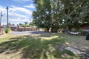 View of fenced backyard
