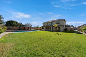 Back of house with a patio, a fenced backyard, a gazebo, stucco siding, and a tiled roof