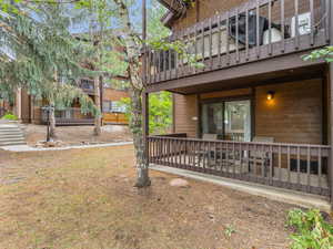 View of yard featuring a deck