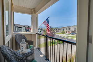 Balcony featuring a residential view