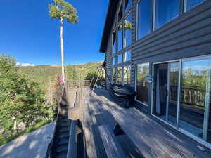 Wooden terrace with grilling area