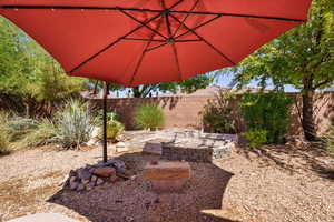 View of fenced backyard