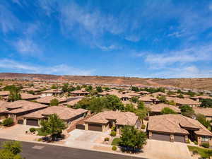 Aerial perspective of suburban area