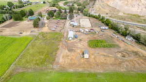 Aerial overview of property's location featuring rural landscape