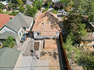 Aerial perspective of suburban area