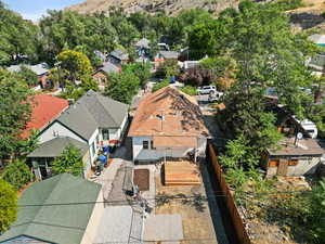 Aerial perspective of suburban area