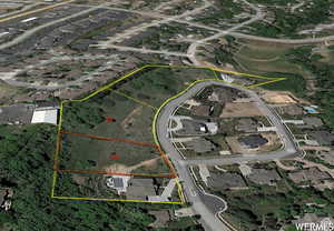 Aerial view of property's location with property boundaries highlighted