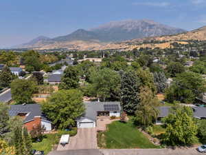 Aerial view of a mountainous background