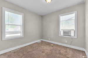 Carpeted empty room featuring plenty of natural light
