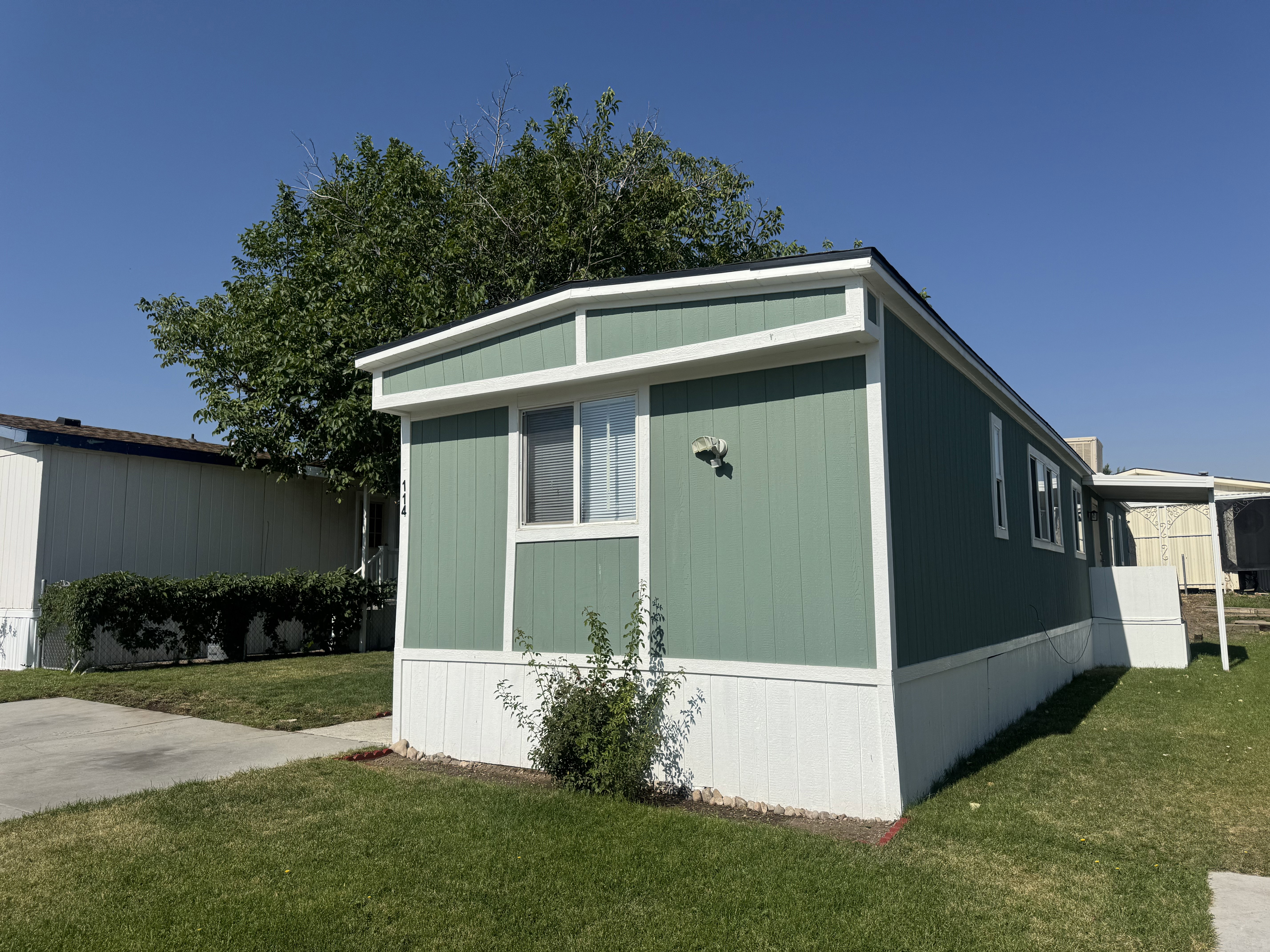 View of home's exterior featuring a yard