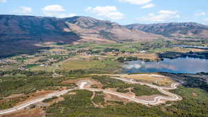 Drone / aerial view of a water and mountain view