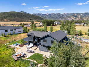 View from above of property featuring mountains