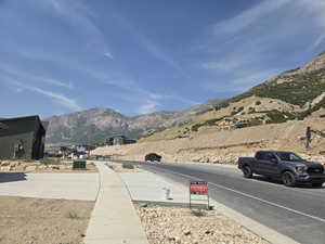 View of asphalt road with a mountain view