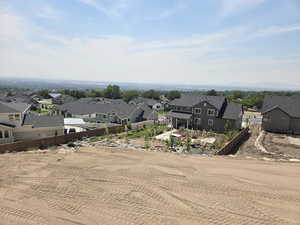 Aerial perspective of suburban area