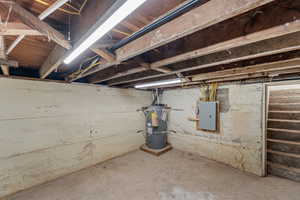 Unfinished basement gives you lots of storage space.