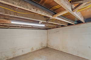 Unfinished basement gives you lots of storage space