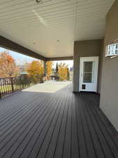 View of wooden deck