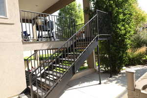 View of patio / terrace featuring stairway