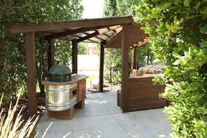 View of patio featuring a pergola