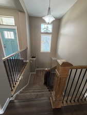Stairway with baseboards