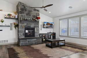 Gorgeous stone fireplace