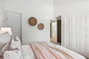 2nd bedroom with separate exterior entrance and vaulted ceilings
